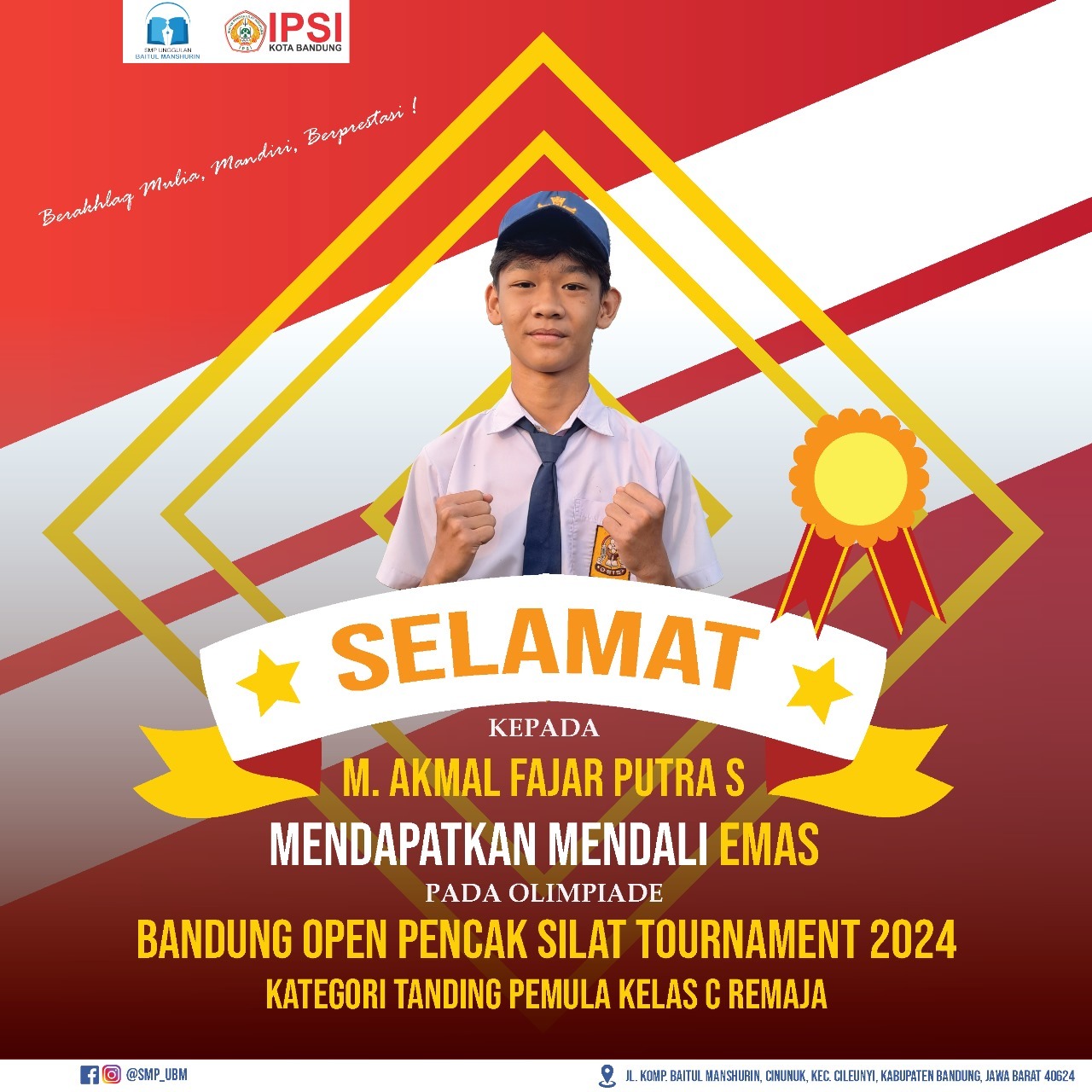 Bandung Open Pencak Silat Tournament 2024 Kategori Tanding Pemula Kelas C Remaja